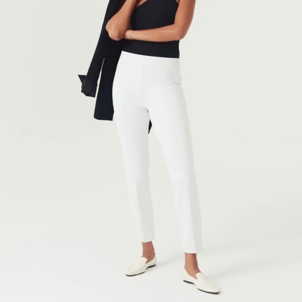 Spanx On-the-Go Ankle Slim Straight Pant Size M Classic White
